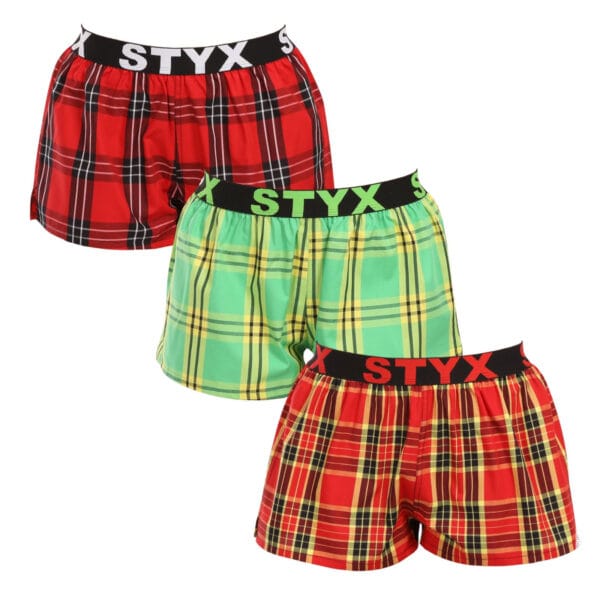 3PACK dámské trenky Styx sportovní guma vícebarevné (3T100314) XXL