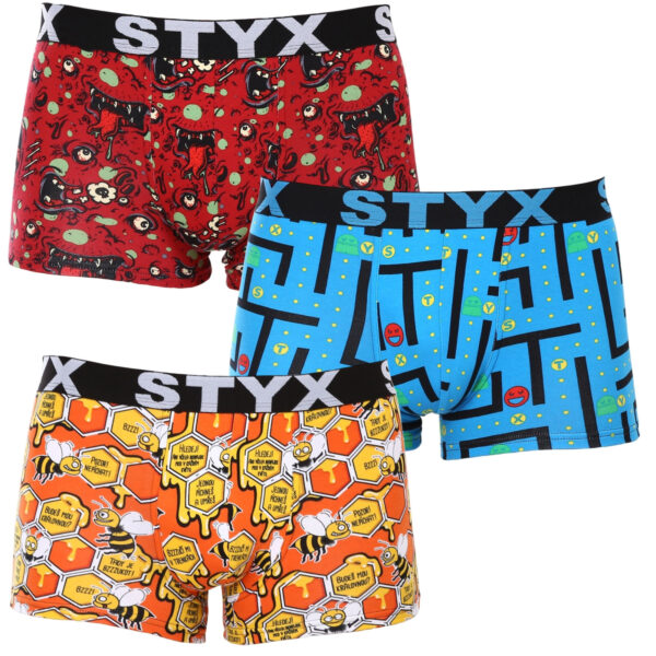 3PACK Pánské boxerky Styx art sportovní guma nadrozměr (3R12914) 3XL