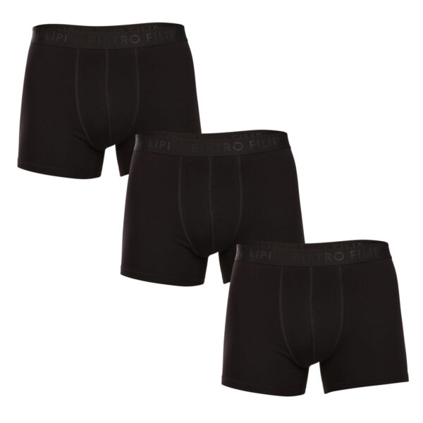 3PACK pánské boxerky Pietro Filipi černé (3BCL001) L