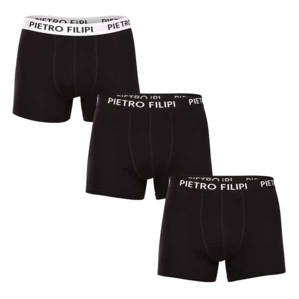 3PACK pánské boxerky Pietro Filipi černé (3BCL006) L