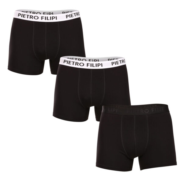 3PACK pánské boxerky Pietro Filipi černé (3BCL007) L