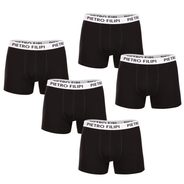 5PACK pánské boxerky Pietro Filipi černé (5BCL003) L