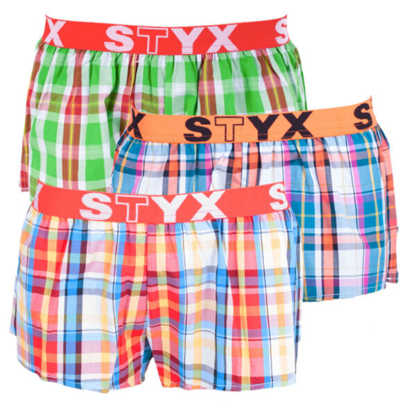 3PACK dámské trenky Styx sportovní guma vícebarevné (T6212233) S