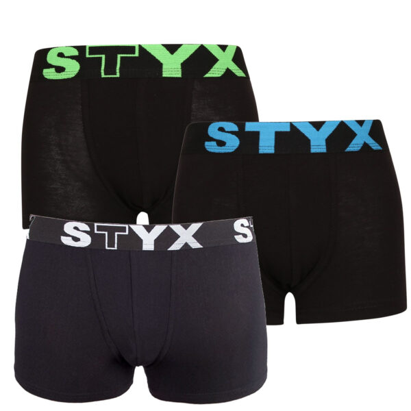 3PACK dětské boxerky Styx sportovní guma černé (3GJ96012) 4-5 let