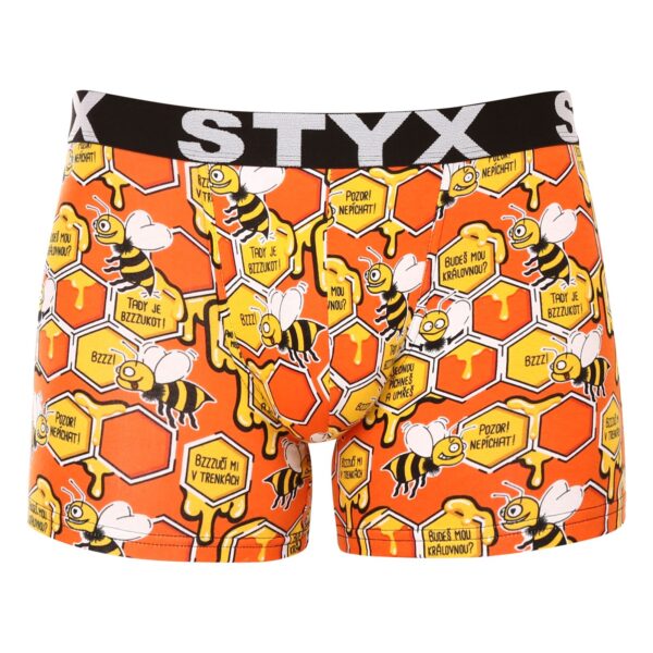 Pánské boxerky Styx long art sportovní guma včelky (U1654) L