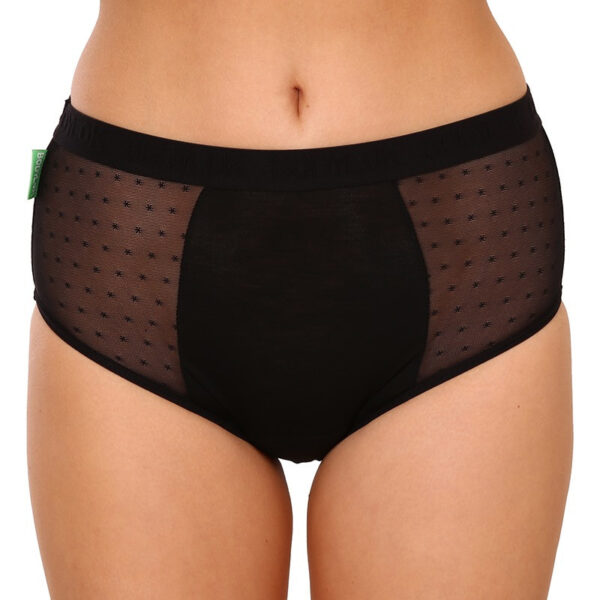 Poškozený obal - Menstruační kalhotky Bodylok Bambus Hi-Waist Black střední menstruace (BD22044) M