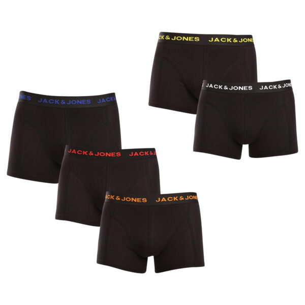 5PACK pánské boxerky Jack and Jones černé (12242494) M