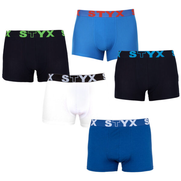 5PACK pánské boxerky Styx sportovní guma nadrozměr vícebarevné (5R9612817) 3XL