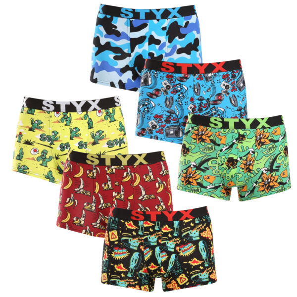 6PACK pánské boxerky Styx art sportovní guma vícebarevné (6G13198780) M