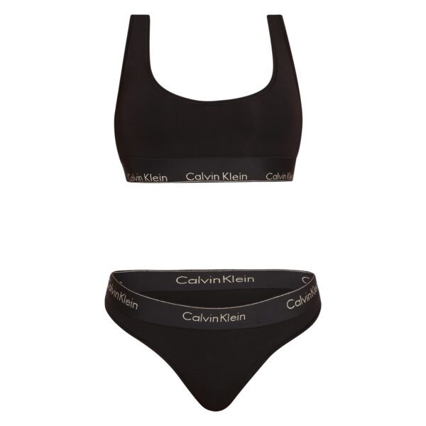 Dámský set Calvin Klein podprsenka a tanga černý (QF7453E-UB1) XL