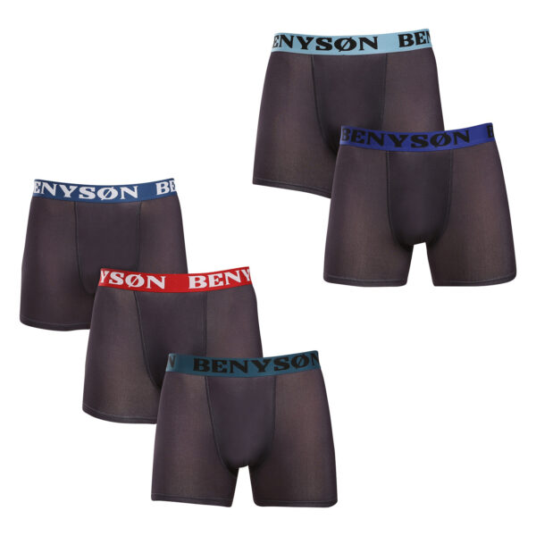 5PACK pánské boxerky Benysøn černé (7124) M