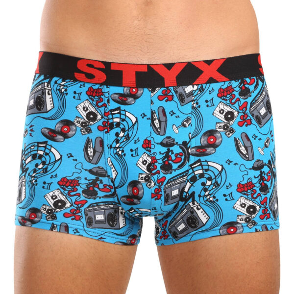 Pánské boxerky Styx art sportovní guma nadrozměr hudba (R1558) 3XL