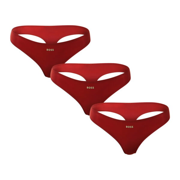 3PACK dámská tanga BOSS červená (50527260 610) XXL