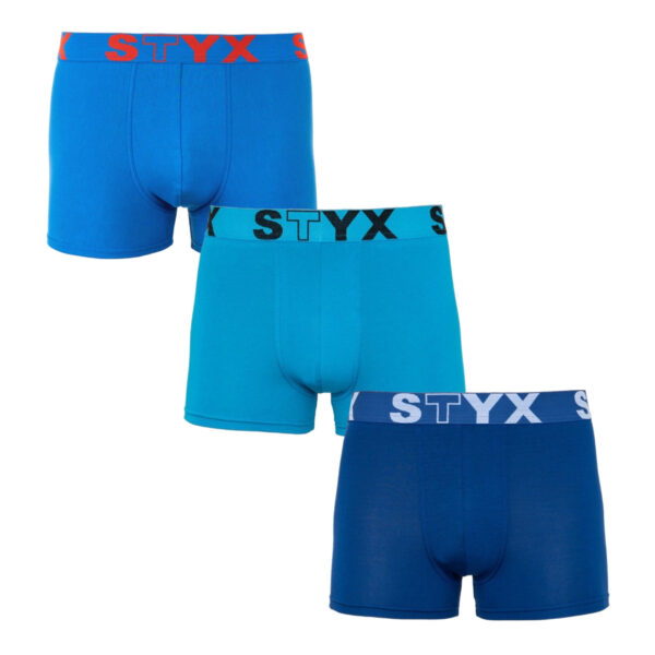 3PACK pánské boxerky Styx sportovní guma modré (G9676869) XXL