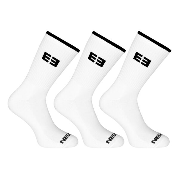 3PACK ponožky Nedeto sportovní vysoké bílé (3NOB3) M