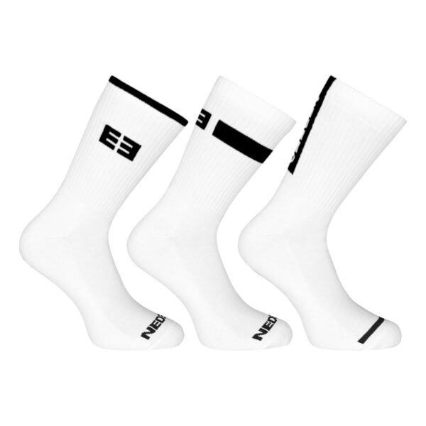 3PACK ponožky Nedeto sportovní vysoké bílé (3NOB4) M