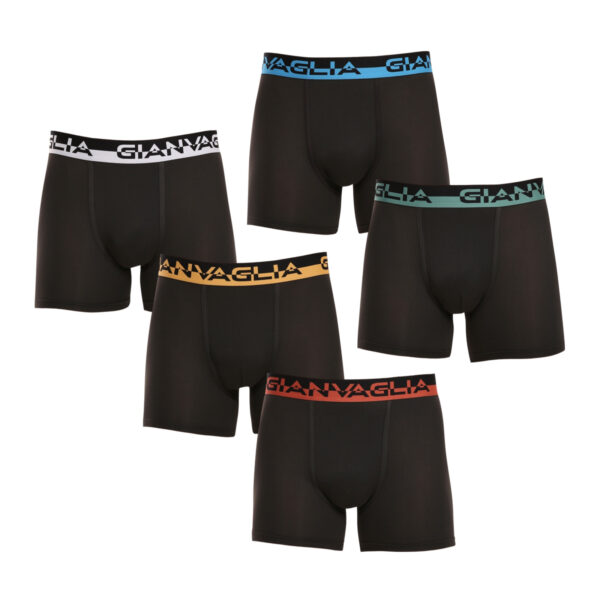 5PACK pánské boxerky Gianvaglia černé (GVG-5008) M