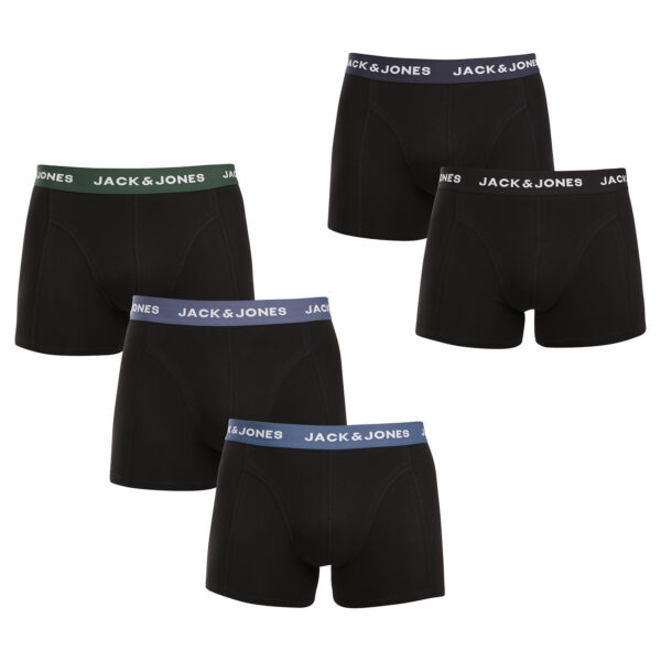 5PACK pánské boxerky Jack and Jones černé (12254366) XXL